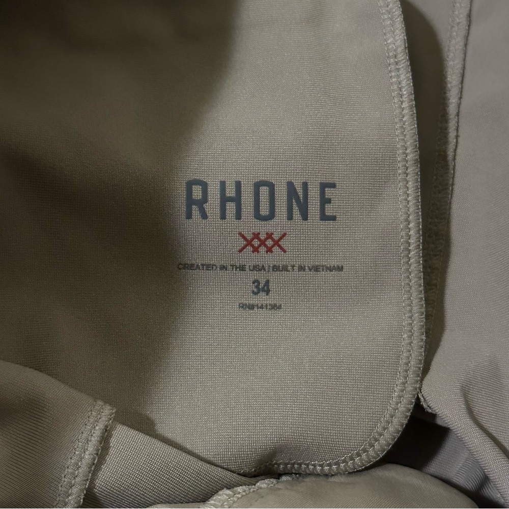 Rhone Men's Commuter Performance Stretch Chino Pants Size 34x32 Beige Casual - Picture 3 of 7